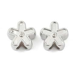 Платина Ccb пластиковые европейские бусины, бусины с большим отверстием, цветок, платина, 12x12.5x7.5 мм, отверстие : 4.5~4.5 мм