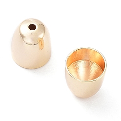Real 18K Gold Plated Brass Cord Ends, End Caps, Cadmium Free & Nickel Free & Lead Free, Cone, Real 18K Gold Plated, 9x8mm, Hole: 1.4~1.6mm, Inner Diameter: 7mm