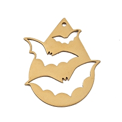 Bat Хэллоуин 201 из нержавеющей стали подвески, золотые, слеза, летучая мышь, 26.5x22x1 мм, отверстие : 1.2 мм