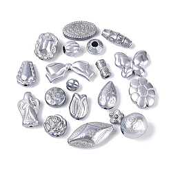 Светлый Стально-синий Перламутровые непрозрачные акриловые бусины, разнообразные, светло-стальной синий, 6~26x6~18x3.5~14.5 мм, отверстие : 1.6~3 мм, Около 467 шт / 500 г