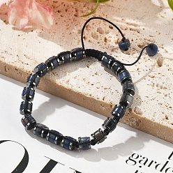 Содалитовое Регулируемые плетеные браслеты из натурального содалита и немагнитного синтетического гематита, внутренний диаметр: 1-3/4~2-7/8 дюйм (4.5~7.3 см)