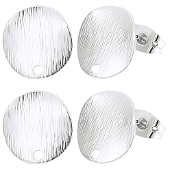 925 Sterling Silver Plated 20Pcs Flat Round Brass Stud Earring Findings, with Loop, with 20Pcs Brass Ear Nuts, 925 Sterling Silver Plated, 12mm, Hole: 1.4mm, Pin: 0.7mm