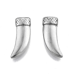 Stainless Steel Color Non-Tarnish 201 Stainless Steel Beads, No Hole, Dagger, Stainless Steel Color, 21x11x4.5mm