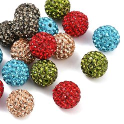(52) Непрозрачная лаванда Бусины с класс А стразами, pave disco бусины, cmолы и каолина, круглые, разноцветные, С. 11 (1.7~1.8 мм), 12 мм, отверстие : 1.5 мм