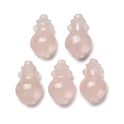 Розовый Кварц Природного розового кварца подвески, амулеты бутылка, 41.5x25~25.5x16.5~18.5 мм, отверстие : 1 мм