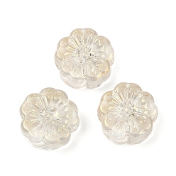 Прозрачный Прозрачные стеклянные бусины, цветы, спекающийся лак, прозрачные, 14x14.5x5.5~6 мм, отверстие : 1.2 мм