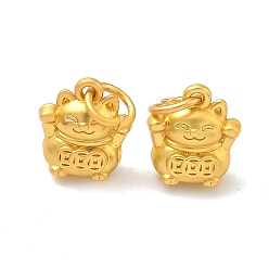 Матовый Золотой Цвет Подвески из сплава , прелести манэки-нэко, матовый золотой цвет, 12x11x6 мм, Перейти кольцо: 6x1 мм, внутренний диаметр: 5 мм