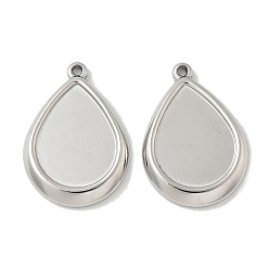 Нержавеющая Сталь Цвет 304 Настройки кабошон из нержавеющей стали кулон, слеза, цвет нержавеющей стали, лоток : 14x18.5 мм, 26.5x18.5x3 мм, отверстие : 1.6 мм