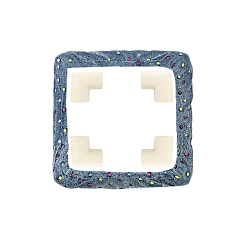 Морской Синий Квадратный хлопковый захват, полоса, рамка, чехол для коврика, фланелевая пробойная игла, швейные аксессуары, Marine Blue, 250x250 мм