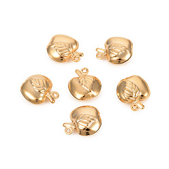 Золотой 304 прелести нержавеющей стали, яблоко, золотые, 13x11x5 мм, отверстие : 1 мм