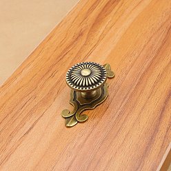 Antique Golden Vintage Alloy Cabinet Door Knobs, Kitchen Drawer Pulls Cabinet Handles, with Iron Screws, Flat Round, Antique Golden, 74x32x27mm