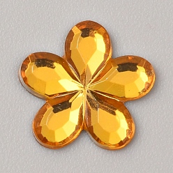 (932FM) Темно-синий аква-матовый с подкладкой 5000шт. пластиковые кабошоны, цветок, темно-золотистые, 9x9.5~10x1 мм