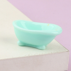 Бирюза Миниатюрная ванна из смолы, для украшения ванной комнаты кукольного домика, бирюзовые, 40x15x25 мм