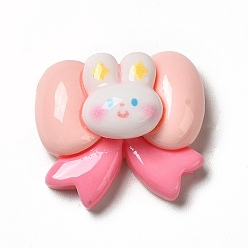 Bowknot Мультяшные непрозрачные кабошоны из смолы, для изготовления ювелирных изделий, розовые, Bowknot шаблон, 21.5x23x10 мм