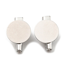 Нержавеющая Сталь Цвет Не тускнеет 201 брошь-поднос из нержавеющей стали, плоская круглая подушечка, цвет нержавеющей стали, 14x10x0.5 мм