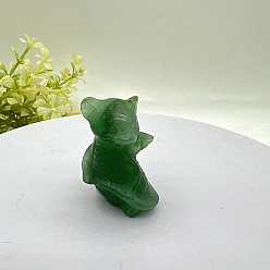 Зеленый Авантюрин Натуральный зеленый авантюрин скульптурные украшения, для украшения стола домашнего офиса, дракон, 30~40 мм