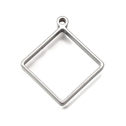 Rhombus 304 подвески из нержавеющей стали, ромб, 32.5x29x3 мм, отверстие : 2 мм