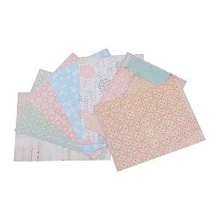 Flower Scrapbook Paper Pad, for DIY Album Scrapbook, Greeting Card, Background Paper, Floral Pattern, 200x150x0.1mm, 14sheets/set