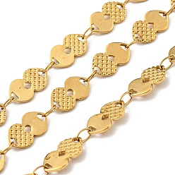 Золотой Ионное покрытие (ip) 304 цепь с сердечными звеньями из нержавеющей стали, пайки, с катушкой, золотые, 10.5x6x0.8 мм