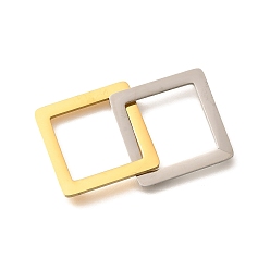 Золотой & Цвет Нержавеющей Стали 304 нержавеющей стали связывающий кольца, квадратный, золотые и нержавеющая сталь цвет, 51 мм, отверстие : 16x16 мм