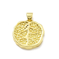 Настоящее золото 18K Стойки обшивки латунные подвески, круглый с отделением, без свинца и без кадмия, долговечный, реальный 18 k позолоченный, 17.5x17.5x3.5 мм, отверстие : 3.5 мм