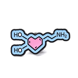 Небесно-голубой Эмалевые значки с научными символами, булавки для лацканов из сплава для одежды рюкзака, голубой, 16x34 мм