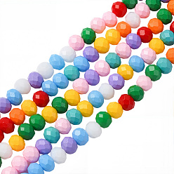 (52) Непрозрачная лаванда 5 нити стеклянные бусины нити, рондель, граненые, разноцветные, 4.5x3.5~4 мм, отверстие : 1 мм, около 116~117 шт / нитка, 15.67''~15.83'' (39.8~40.2 см)