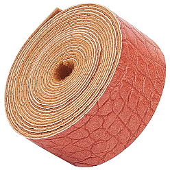 Сиена Ткань из искусственной кожи с рисунком аллигатора, для пошива обуви сумки лоскутное diy craft аппликации, цвет охры, 2.5x0.1 см, 2 м / рулон