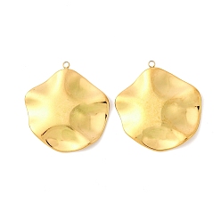 Золотой Барокко 304 подвески из нержавеющей стали, текстурированные дисковые подвески, золотые, 31x29.5x3 мм, отверстие : 1.8 мм