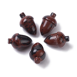 Obsidienne Acajou Perles d'obsidane en acajou naturel, pas de trous / non percés, pour création de fil enroulé pendentif , aveline, 27.5~30x18~19.5mm