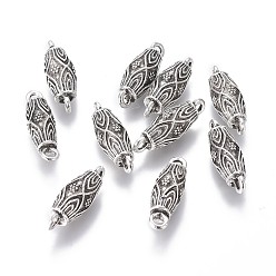 Античное Серебро Соединители из сплава в тибетском стиле, рис, античное серебро, 19.5x6.5 мм, отверстие : 2 мм