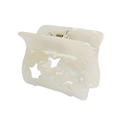 Белый Заколки для волос в форме когтей из ацетата целлюлозы, аксессуары для волос для женщин и девочек, прямоугольник со звездой, белые, 47x40x31 мм