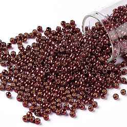 (PF564) PermaFinish Cabernet Red Metallic Тохо 8/0 круглые бусины, японский бисер, (pf 564) Permafinish непрозрачный оцинкованный кирпич красный, 3 мм, отверстие : 1 мм, Около 222 шт / 10 г