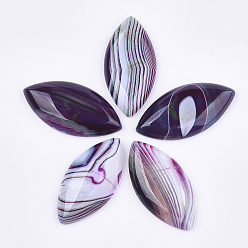 Индиго Натуральные бразильские агатовые кабошоны, окрашенные, лошадиный глаз , индиговые, 38~40x19~20x6~7 мм