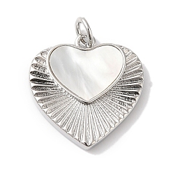 Платина Стойки покрытие латунь оболочки подвески, с целью перехода в кольце, долговечный, без свинца и без кадмия, сердце, платина, 18.5x17.5x2.5 мм, отверстие : 3 мм