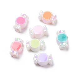 (52) Непрозрачная лаванда УФ-покрытие Радужные переливающиеся акриловые европейские бусины, бусины с большим отверстием, с эмалью, конфеты, разноцветные, 10x15.5x7.5 мм, отверстие : 4 мм