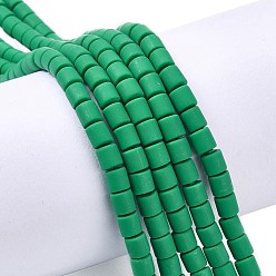 Средний Морско-зеленый Нити из полимерных глин, колонка, средний морской зеленый, 5~7x6 мм, отверстие : 1.5~2 мм, около 61~69 шт / нитка, 15.74 дюйм