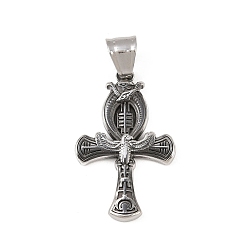 Античное Серебро 304 подвески из нержавеющей стали, анкх египетский крест жизни талисман, античное серебро, 34x21x3 мм, отверстие : 8x6 мм