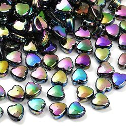 Разноцветный 2631пластиковые бусины шт., сердце, с покрытием AB цвета, красочный, 9x9x4.5 мм, отверстие : 1.6 мм