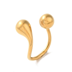 Золотой 316 манжета из нержавеющей стали., капля воды, золотые, внутренний диаметр: 17x18.5 мм