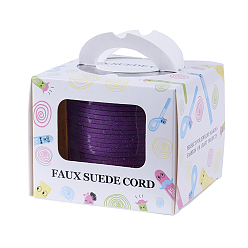 Фиолетовый Экологичный шнур из искусственной замши, искусственная замшевая кружева, с блеском порошок, фиолетовые, 2.7x1.4 мм