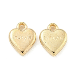 Golden CCB Plastic Pendants, Heart Charms, Golden, 18x14x4mm, Hole: 2mm
