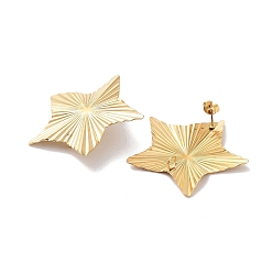 Звезда Ионное покрытие (ip) 304 детали серьги-гвоздики из нержавеющей стали, реальный 18 k позолоченный, звезда, 41.5x41.5 мм, отверстие : 3 мм, штифты : 10x0.5 мм