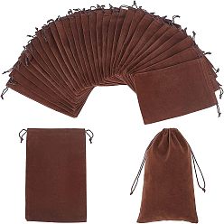 Кокосово-Коричневый Прямоугольник бархат пакеты, мешки для подарков на рождество, кокосового коричневый, 23x15 см