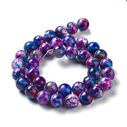 Medium Orchid Natural Agate Beads Strands, Dyed & Heated, Round, Medium Orchid, 10mm, Hole: 1.2mm, about 38pcs/strand, 14.96''(38cm)