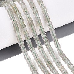 Strawberry Quartz Synthetic Green Strawberry Quartz Beads Strands, Rondelle, Faceted, 4x2~2.5mm, Hole: 0.7~1mm, about 156~162pcs/strand, 14.76~15.16 inch(37.5~38.5cm)