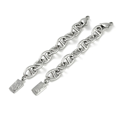 Платина Латунь заканчивается цепи, без кадмия, без никеля и без свинца, прямоугольные, платина, 78 мм, отверстие : 1.5 мм