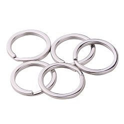 Stainless Steel Color 304 Stainless Steel Keychain Parts Clasp 28x2.7mm Key Rings Findings, 5pcs/bag