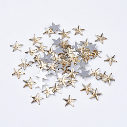 пшеница Акриловые горные хрусталь плоские задние кабошоны, с покрытием на задной стороне, граненые, звезда, цвет пшеницы, 10x1.5 мм