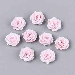 Лавандовый румянец Непрозрачная смола декодирует кабошоны, цветок, лавандовый румянец, 9~10x4~5 мм